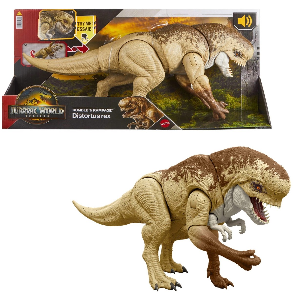 Mattel Jurassic World Rumble N Rampage Distortus Rex Dinosaur 22