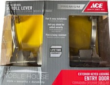 Entry Door Keyed SATIN NICKEL SCROLL LEVER