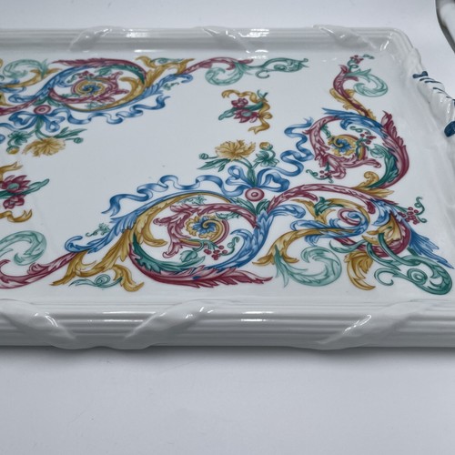 PALAIS DE VERSAILLES ELIZABETH ARDEN PORCELAIN MAKEUP TRAY VANITY TRAY TEAL PINK - Picture 7 of 9