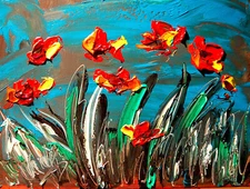 Mark Kazav  Flowers  Impressionism    Fine Art Original Painting CANVAS rgew4