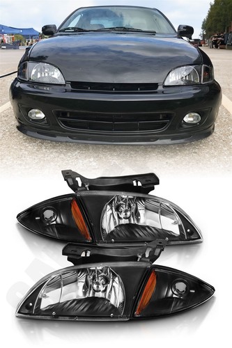Eagle Eyes Euro Clear Headlights W/ Corners For 1987-1993 Ford Mustang – Halogen