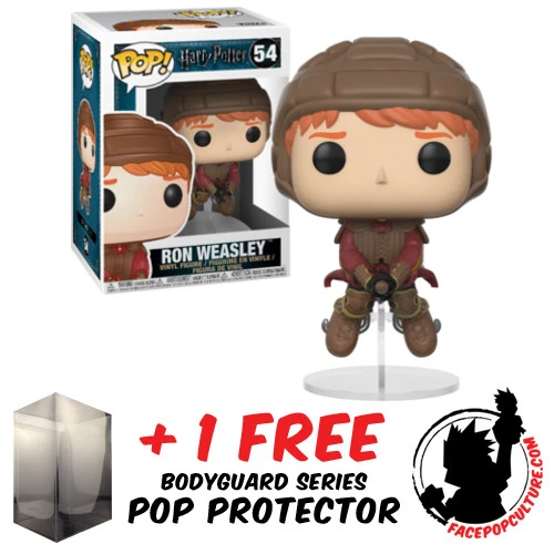 FUNKO POP HARRY POTTER RON WEASLEY ON BROOM #54 VINYL FIGURE + POP PROTECTOR