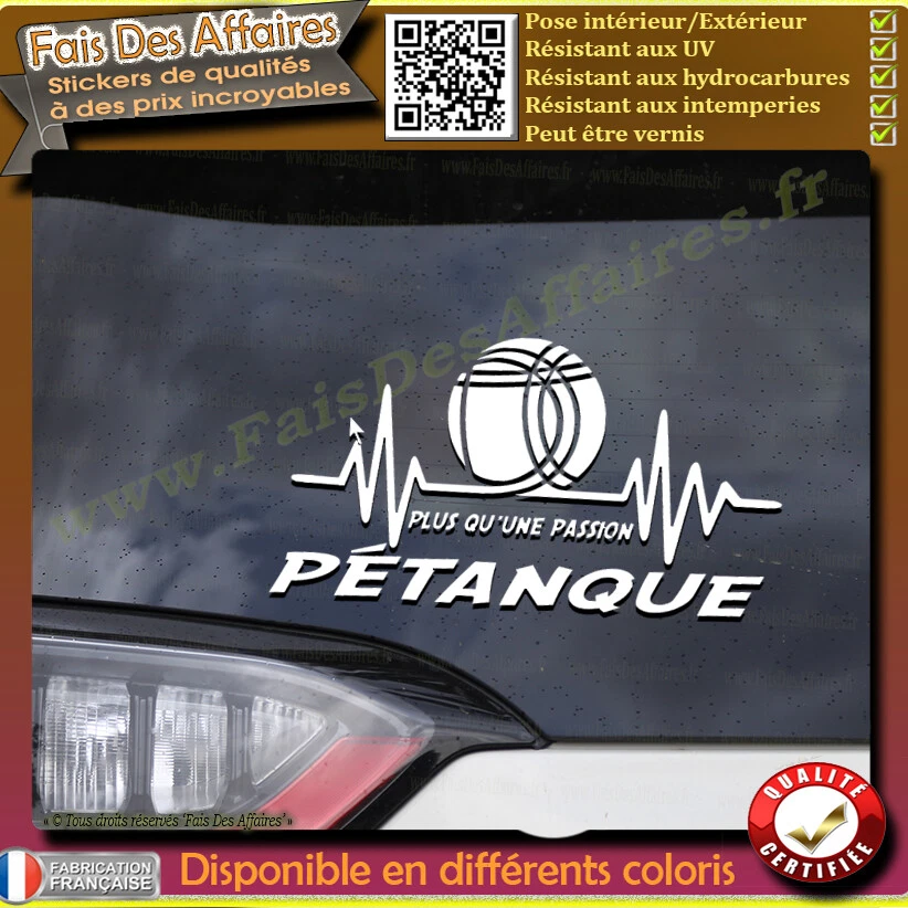 Sticker Autocollant pétanque plus qu'une passion sport boule de pétanque obut