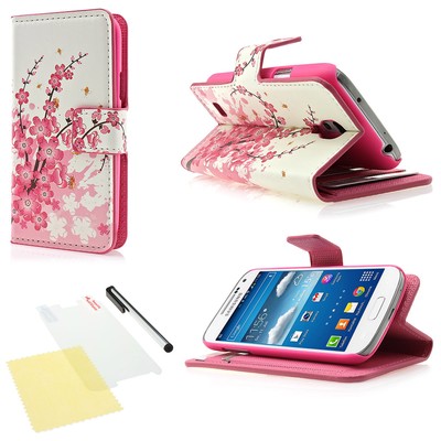 Bookstyle Handy Tasche Wallet Flip Case Schutz Hülle für Samsung Galaxy S4 S5