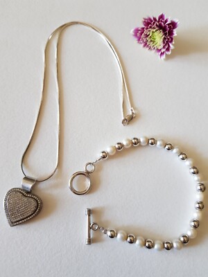 Silpada Bracelet & 925 silver necklace Bundle