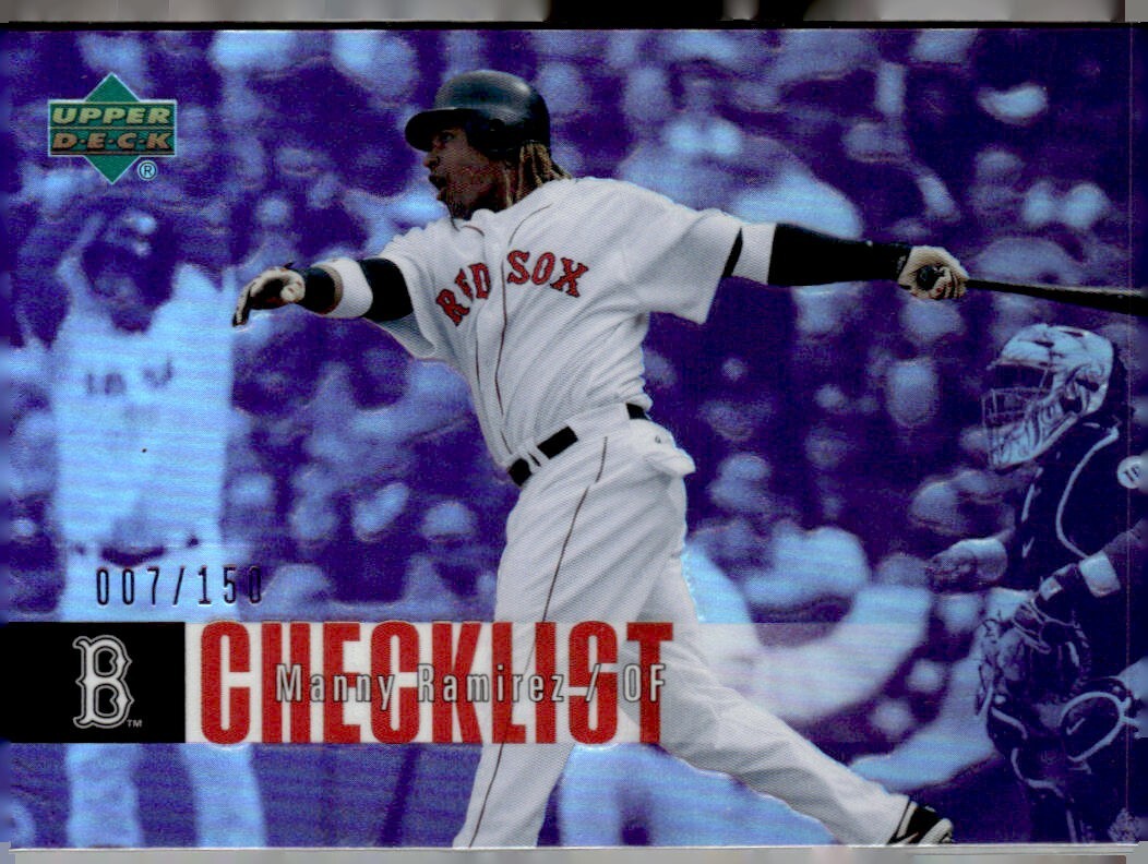 2006 UPPER DECK SPECIAL F/X PURPLE REFRACTOR #893 MANNY RAMIREZ RED SOX SP #/150