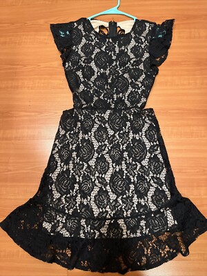 Express Lace Up Back Black Lace Dress Size 6 | eBay Express Lace Up Back Black Lace Dress Size 6 | eBay