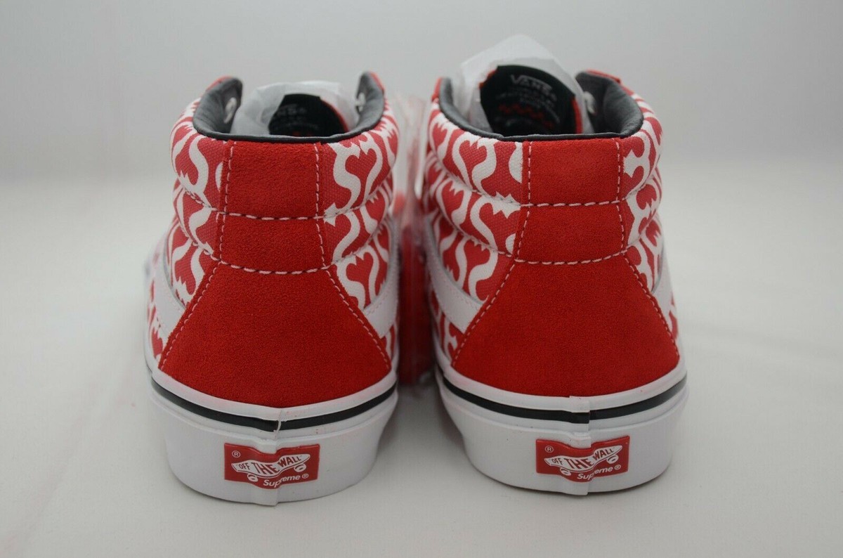 Vans Skate Grosso Mid (Supreme S) Red/White Men's Size 10