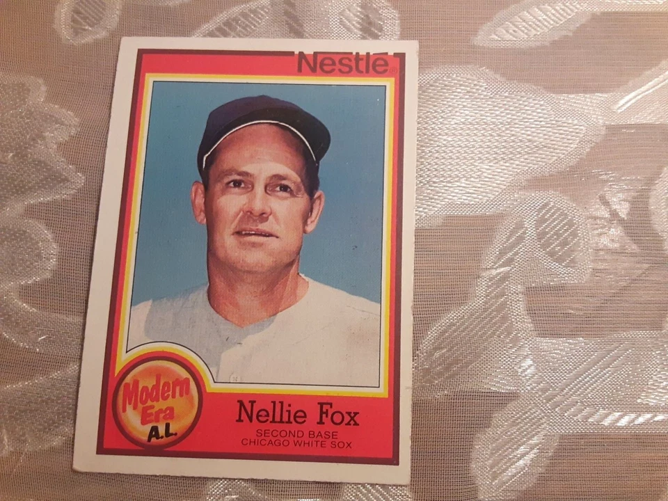 NELLIE FOX Chicago WHITE SOX 1987 TOPPS NESTLE BASEBALL CARD #13 - Image 2 of 4