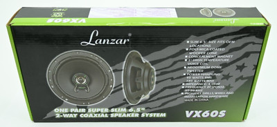 Lanzar VX60S Pair Super SLim 6.5'' 2-Way Coaxial Speaker System