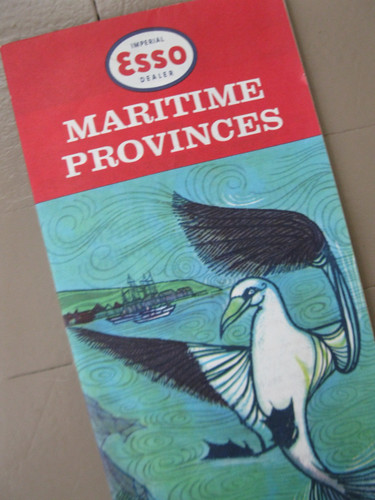 1958 IMPERIAL ESSO Road Map MARITIME PROVINCES Canada Prince Edward Nova Scotia