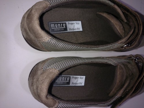 Munro Jolie Taupe Fabric/ kid Suede Slip On Comfort Size 7.5 N NICE - Picture 6 of 9