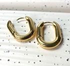 PAIR Rounded Rectangle Hinged Hoop Earrings 316L Stainless Steel 18g Hinge