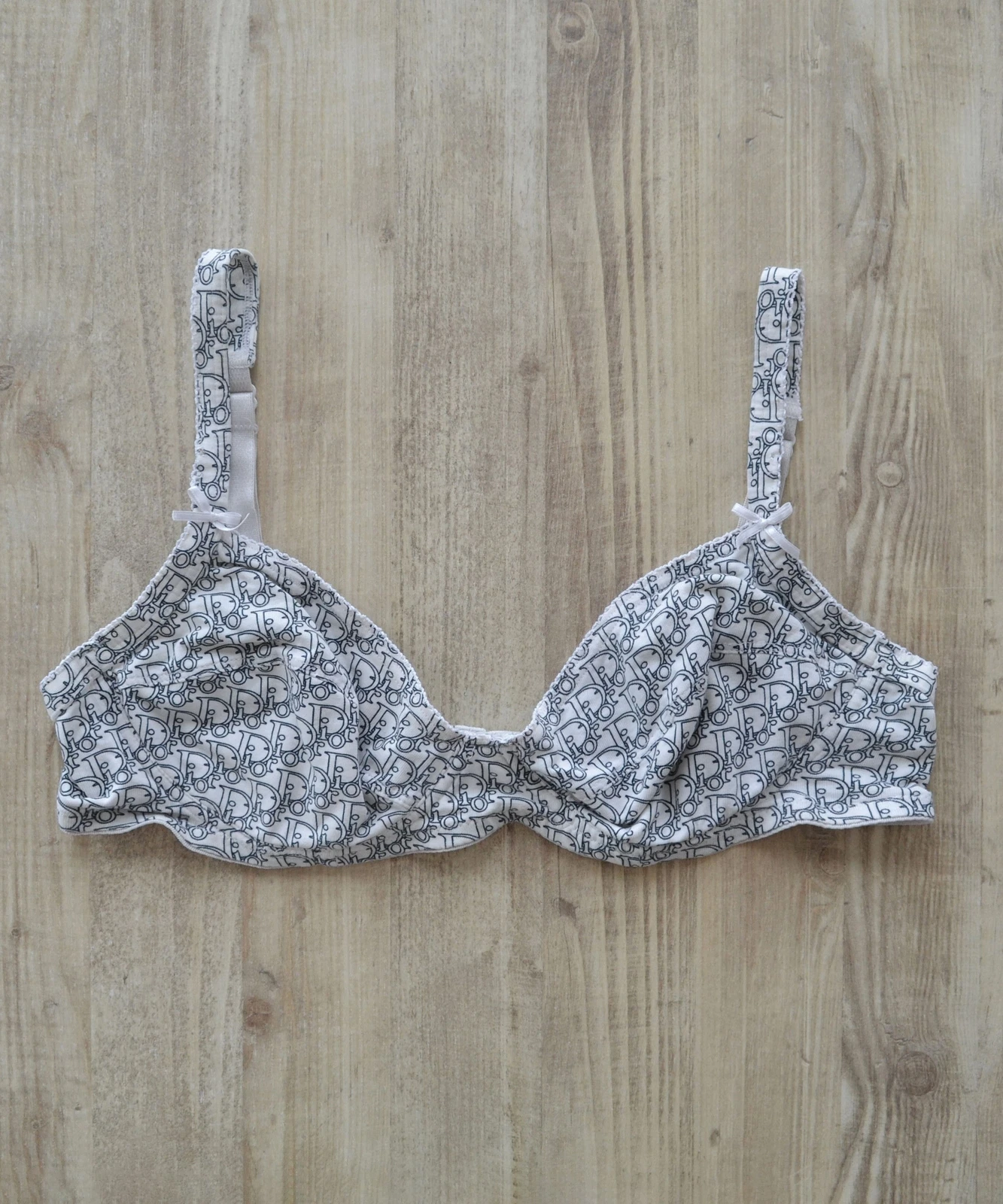 Soutien gorge vintage femme CHRISTIAN DIOR monogramme blanc CD