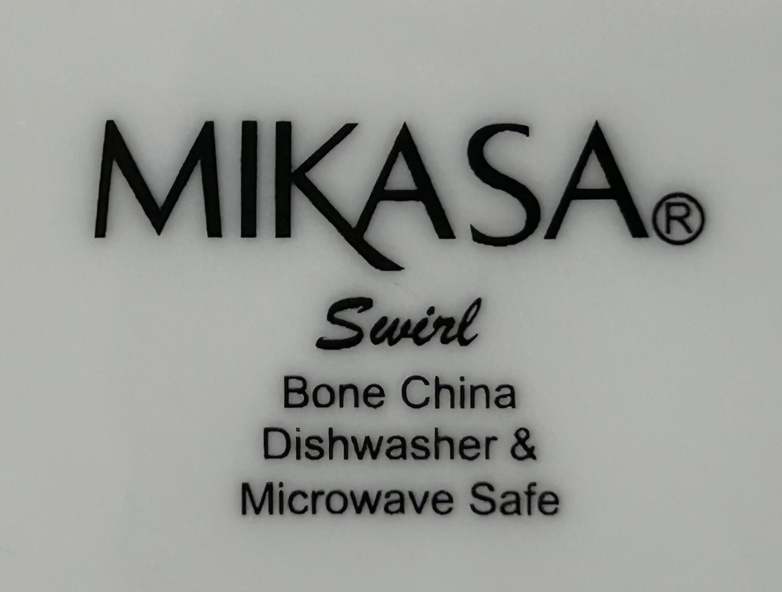 Mikasa Swirl White Dinner Plates 11 1/8" Set of 6 Monotone White  Bone China