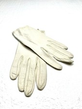 VTG Aris Women Cream Genuine Leather Gloves Size 6-1/2