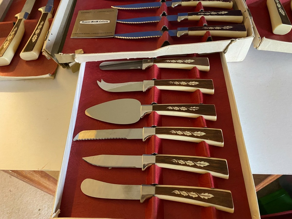 Vintage Regent Sheffield 19 Piece Treasure Chest Stainless Knife