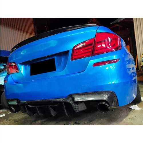Per BMW Serie 5 F10 M5 Base 12-17 REAL CARBON Kit Corpo Diffusore Paraurti Posteriore - Foto 5 di 12