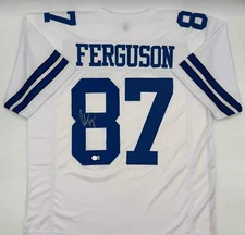 Jake Ferguson Autographed Dallas Cowboys White Custom Football Jersey Beckett Co