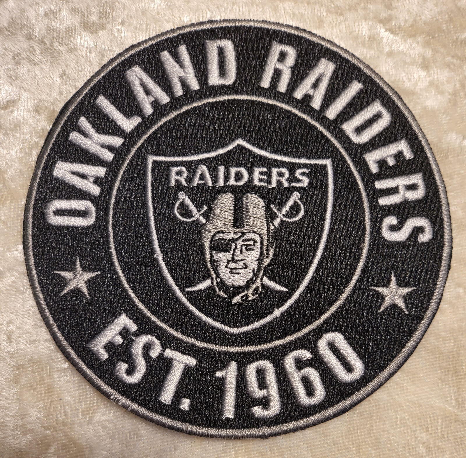 Oakland Raiders 1960 4" Iron On Embroidered Patch~ Free Tracking!