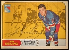 1968-69 Topps Hockey #71 ROD SEILING CARD Signed Autograph - JSA Certification