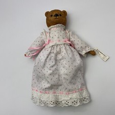 TILLIE BEAR DOLL DEPT 56 MUSICAL PORCELAIN HEAD HAND FEET ORIGINAL DRESS '83 15"