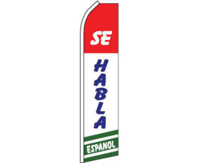 Pack of 2 Se Habla Espanol #3 Spanish Speaking RWGB Swooper Super Feather Flag
