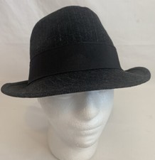 STETSON ALL-AMERICAN Black Short Brim WOOL BLEND FEDORA HAT Cap Men  s OSFA