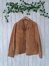 Vintage Brown Jacket, Size M/l Pig Split Suede, Lined, Button Up