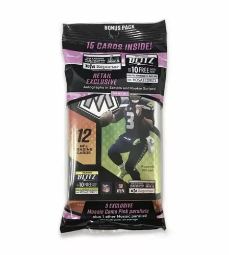 2021 Panini Mosaic NFL Football Cello Fat Pack - Factory Sealed
