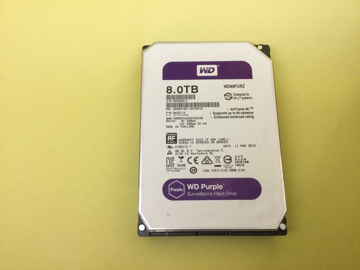 WD Purple 8TB 5400 RPM SATA 6Gb/s 128MB 3.5