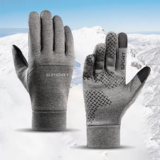 Winter Warm Gloves Touch Screen Windproof Cold-Proof Cycling Gloves, Men'S Women