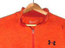 UNDER ARMOUR ORANGE LOOSE FIT LONG SLEEVE 1/4 ZIP SIZE LARGE 100 POLYESTER