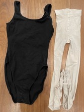 Capezio Black Ballet Tank Leotard Adult S  HiDance Pink Tights Age 10 to 15 