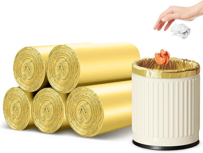 5 Rolls Small Trash Garbage Bags, 2.6 Gallon Strengthen Trash Bags, Durable