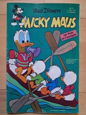 Mickey Mouse No. 14 from 4.4.1959 with MMK newspaper, collectible picture, MMK voucher corner