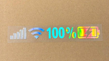 Wi-Fi Signal / Battery Level icon Holographic Vinyl Sticker Label 181mm x 24mm