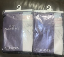 Lot of 2 Catherines Intimates 3 Pair NYLON Briefs Size 12 NIP