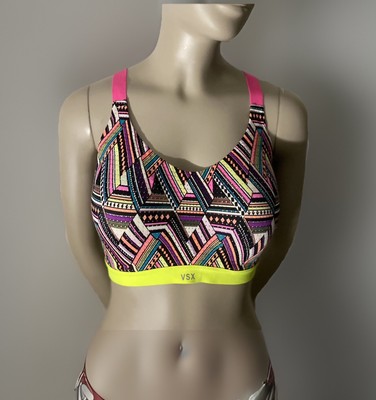 VXS By Victoria s Secret  Multicolor Cross Back Lightweight Sports Bra Size 34DD