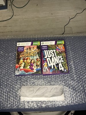 xbox 360 Kinect Games, Kinect Adventures And Just Dance 4.. Tested Working!!