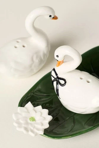 Anthropologie Swan Lake Salt & Pepper Shaker - Thumbnail 2