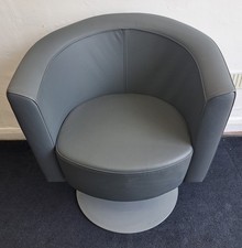 Connection grey leather heavy duty tub chairs