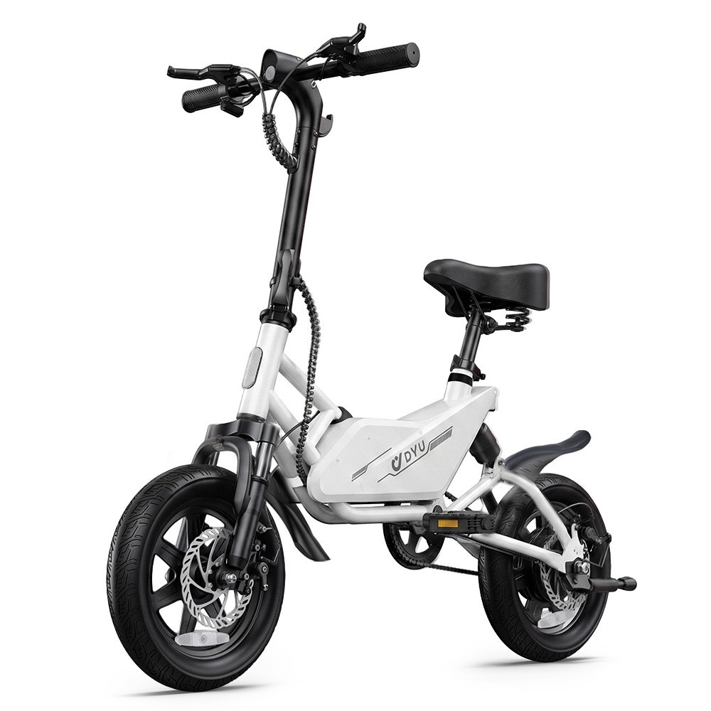 Electric Bike for Adults, 14"  Ebike with 350W Motor, 36V7.8AH Battery, White
