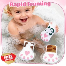 JieLiLeHome Baby Kids Bath Loofah Sponge Cat Paw 3 Pack