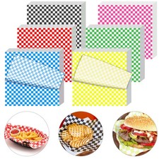 120 Pcs Wax Paper Sheets, 12X12 in Checkered Food Basket Liners, Deli Sheets