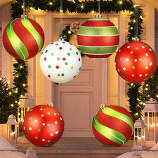 4 Pcs 5.91 Inch Large Christmas Ball Ornaments Extra Large Christmas Hanging Orn