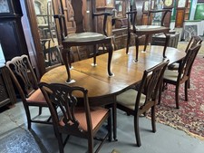 Beautiful Antique Solid Mahogany D.End Dinning Table10 Harlequin Antique Chairs