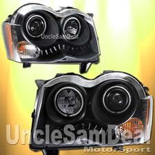 For 08-10 Jeep Grand Cherokee X-bright Led Halo Rims Projector Headlights Black For 08-10 Jeep Grand Cherokee X-bright Led Halo Rims Projector Headlights Black