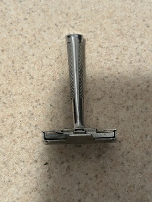 GEM Razor Handle Open Top Comb Vintage Single Edge Safety Razor 3.5''  Chrome