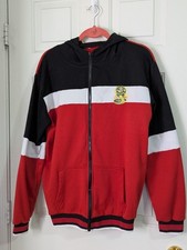COBRA KAI Fleece Hoodie Adult XL Red Black Full Zip Pockets Logo Karate Kid